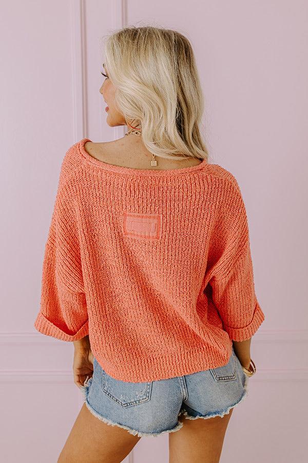 Vacation Vibes Knit Top in Coral Product Image