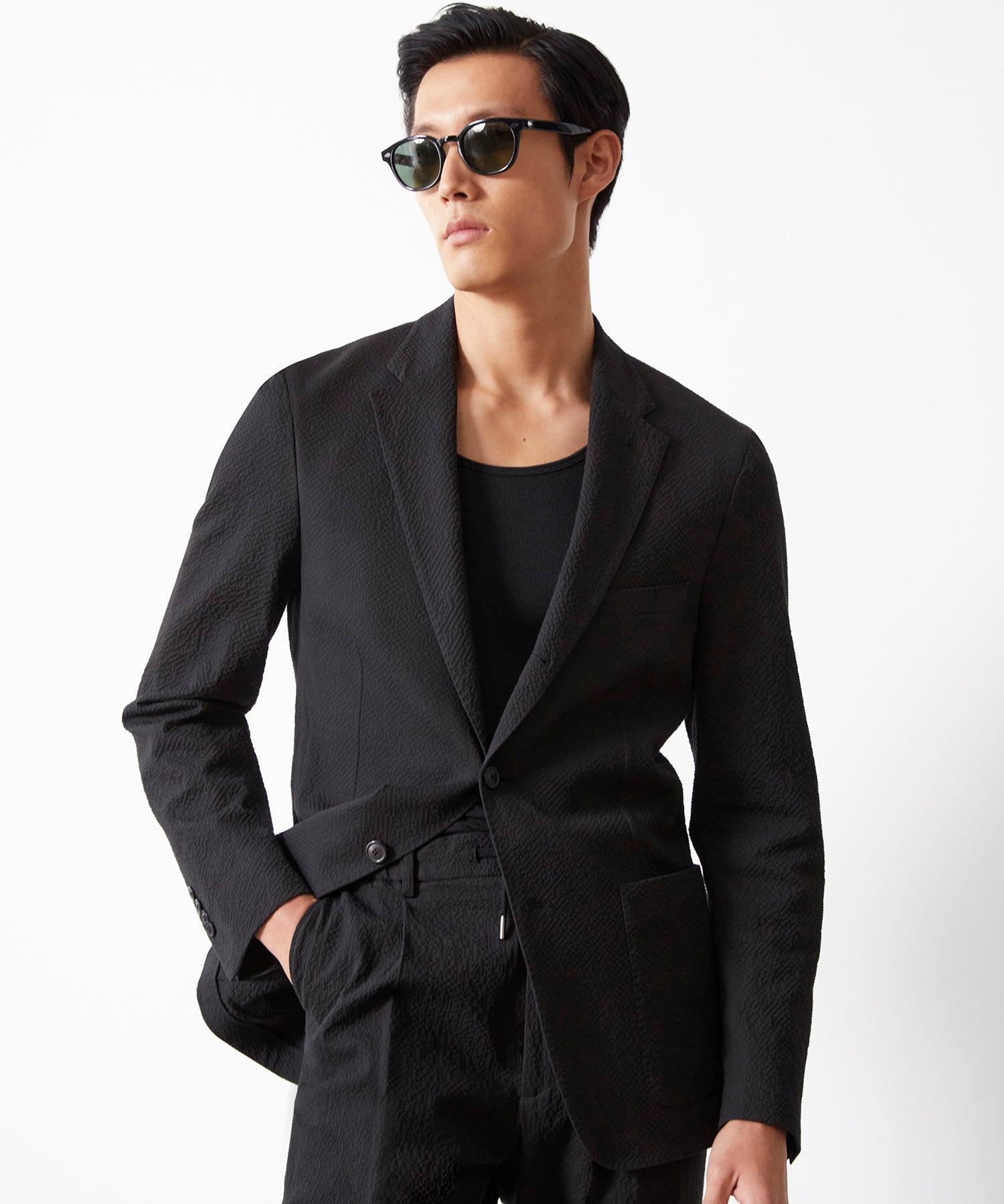 Seersucker Madison Suit Jacket in Black Product Image