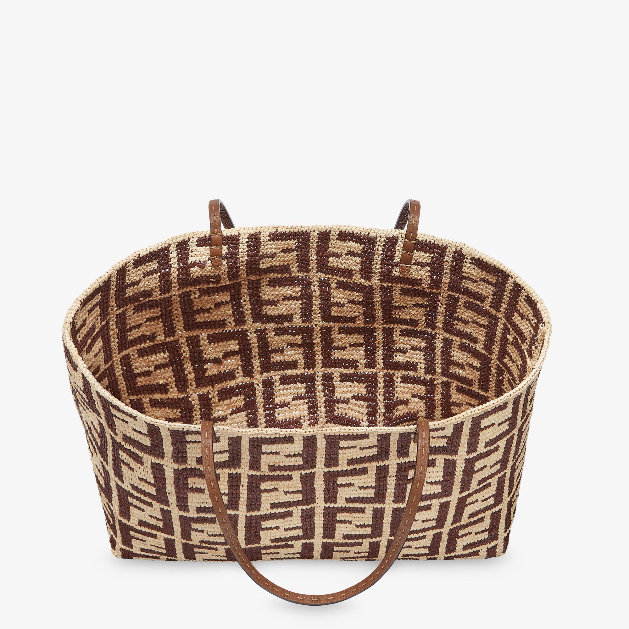 Large RollBrown FF raffia crochet Shopper Product Image