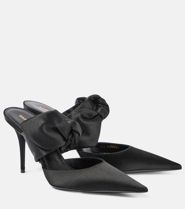 Barbara 90 Satin Mules In Black Product Image