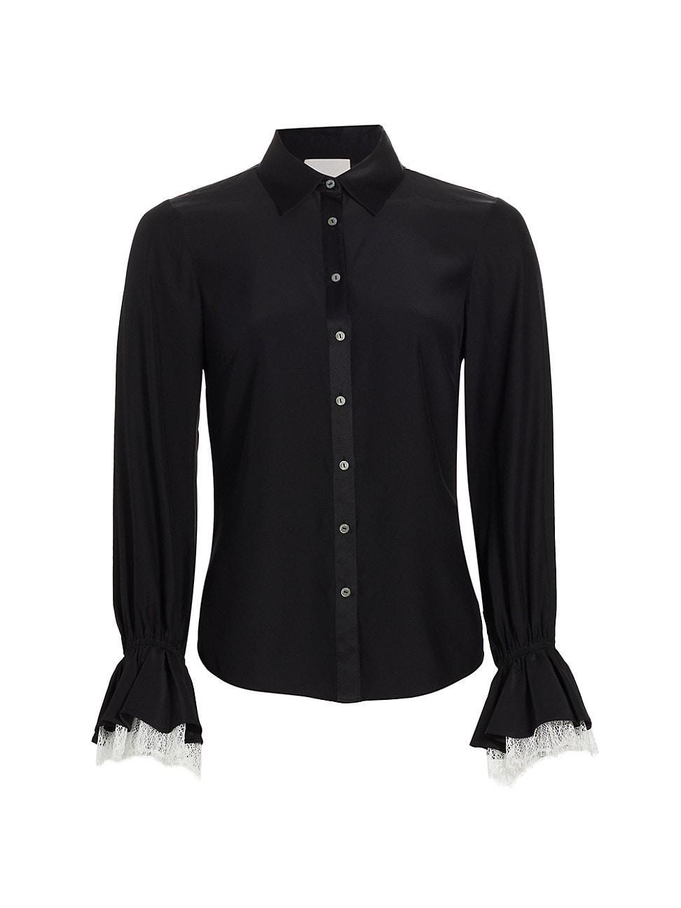 Cinq  Sept Roxie Lace Silk Shirt Product Image