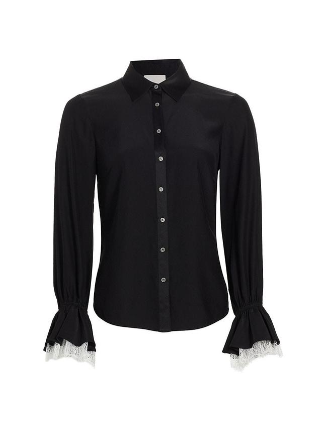 Cinq  Sept Roxie Lace Silk Shirt Product Image