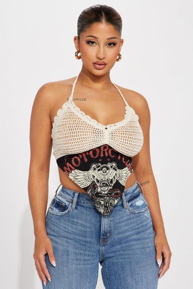 Hot To Handle Crochet Top - Black/combo Product Image