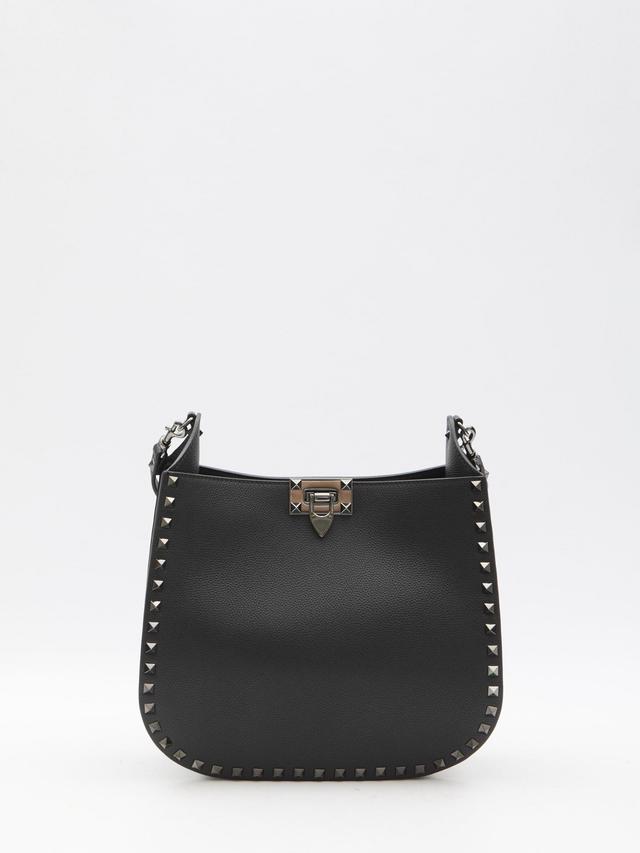 VALENTINO GARAVANI Hobo Rockstud Bag In Black Product Image