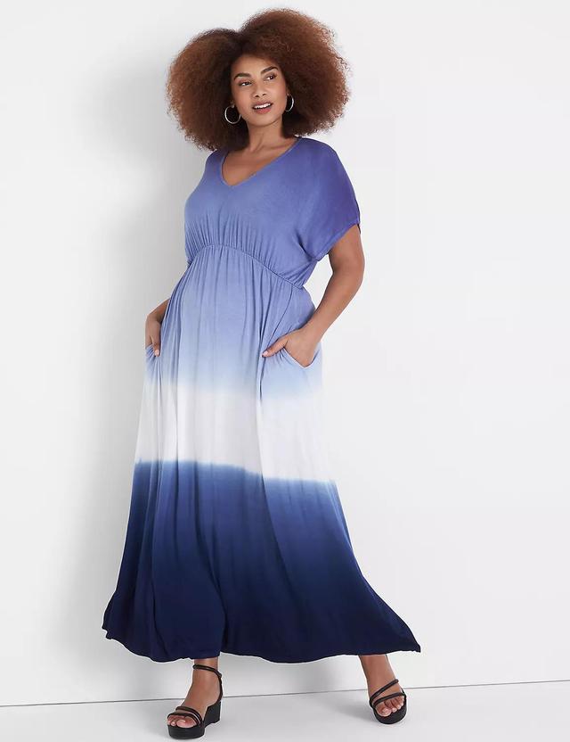 Dolman-Sleeve Side-Slit Maxi Dress Product Image