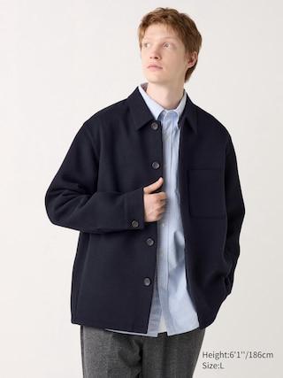 Mens Double Face Shirt Jacket Navy 2XS UNIQLO US Product Image