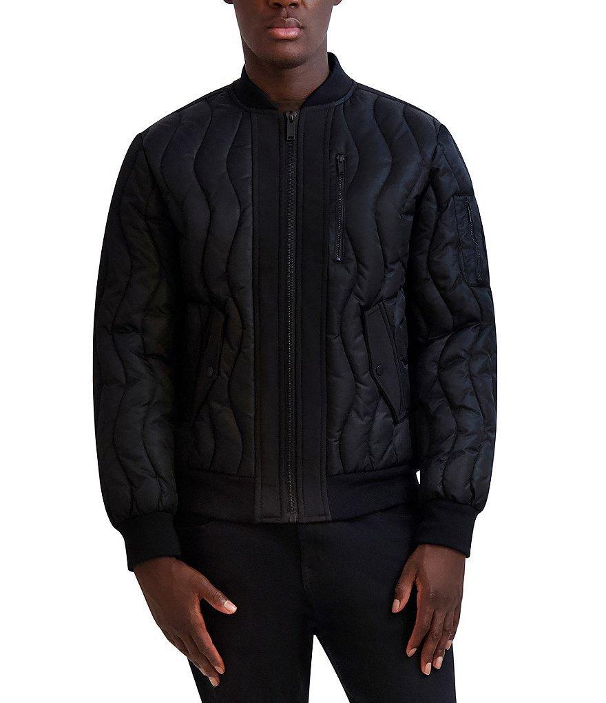 KARL LAGERFELD PARIS Quilted Nylon Bomber Jacket Product Image