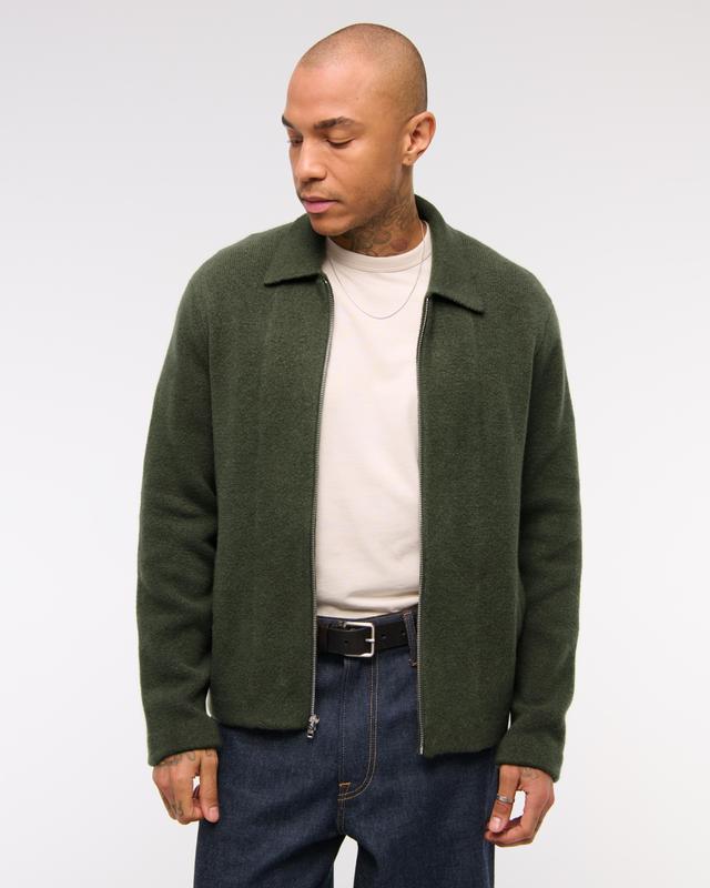 Cropped Sweater Shirt Jacket Product Image