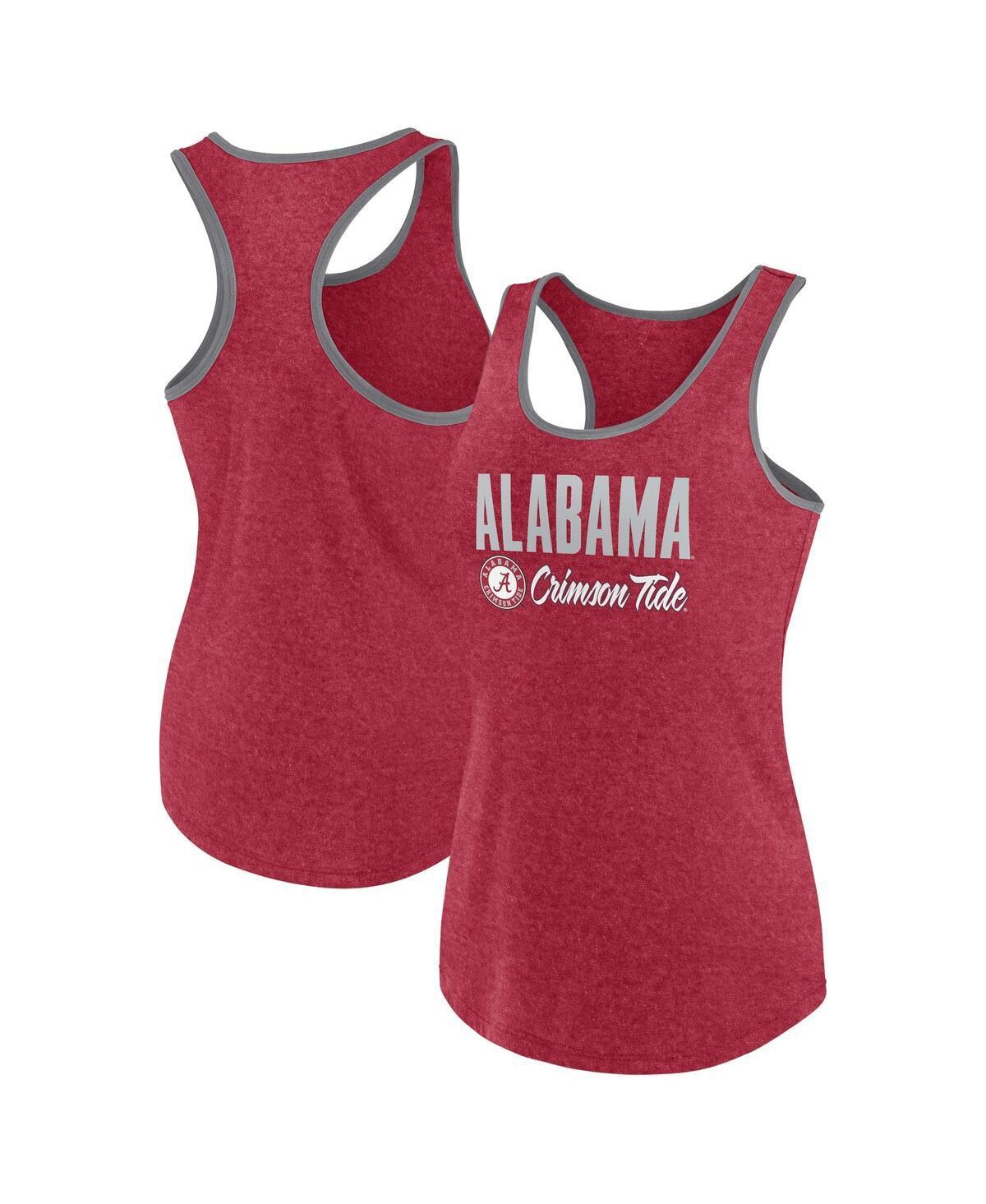 Fanatics Womens Heather Crimson Alabama Crimson Tide Fuel Racerback Tank Top - Crimson Product Image