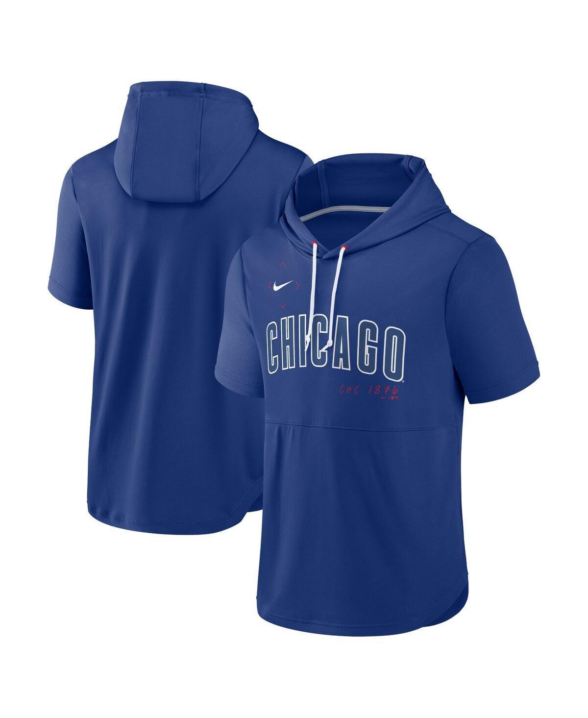 Mens Nike Royal Chicago Cubs Springer Short Sleeve Team Pullover Hoodie Product Image