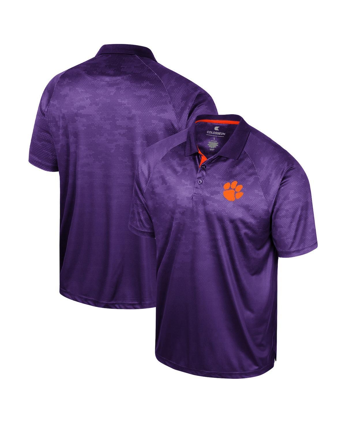 Mens Colosseum Clemson Tigers Honeycomb Raglan Polo Product Image