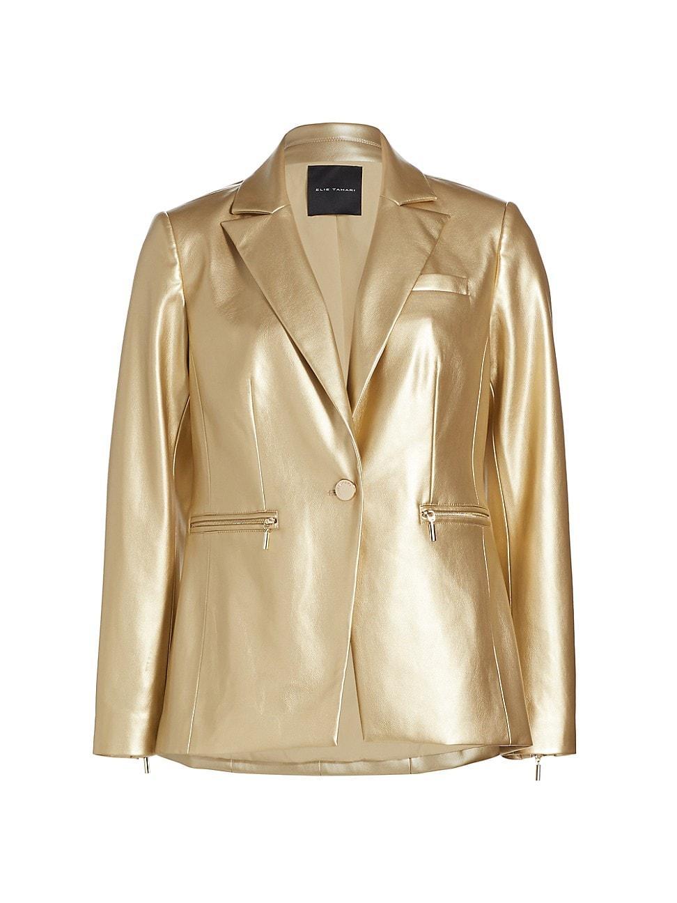 Womens The Harley Faux Leather Blazer product image