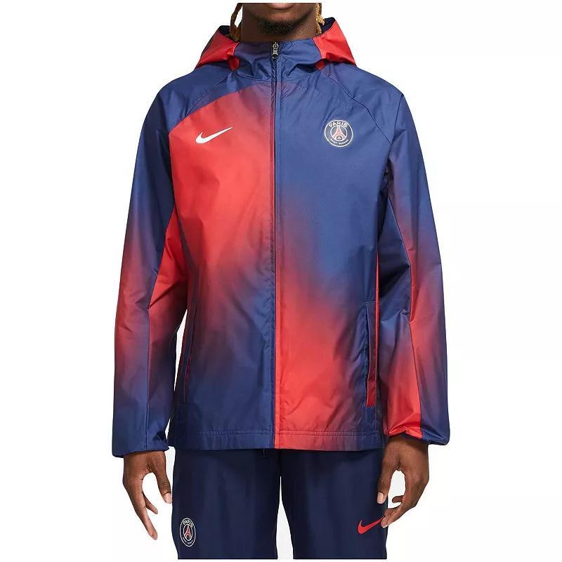 Mens Nike Navy Paris Saint-Germain AWF Raglan Full-Zip Hoodie Jacket Psg Blue Product Image