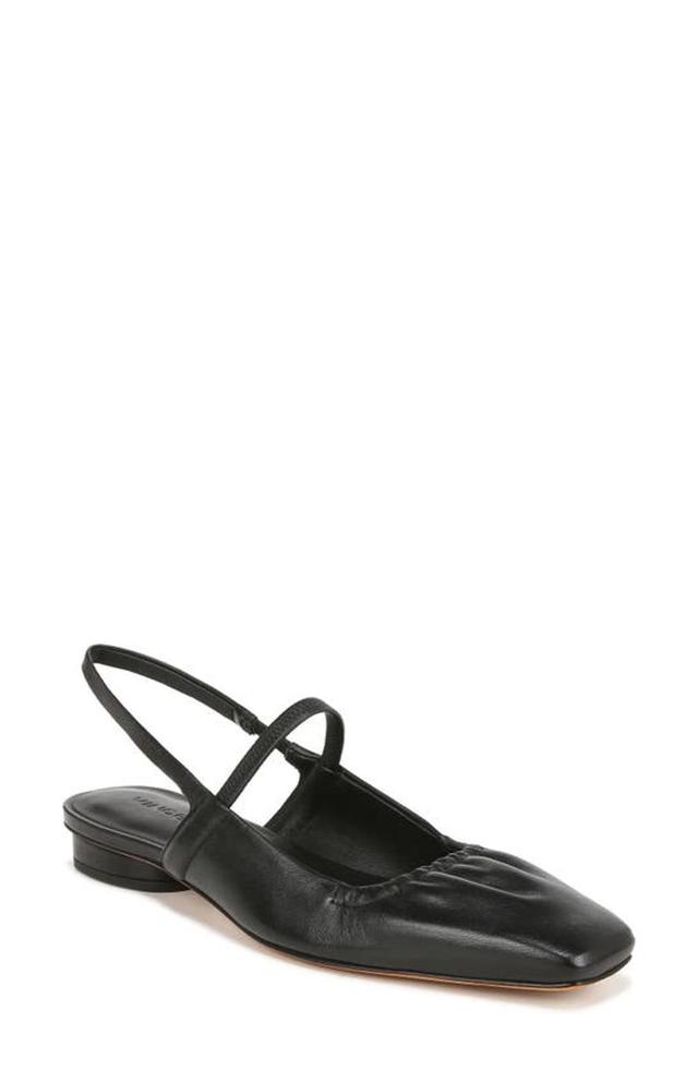 Venice Leather Slingback Ballerina Flats In Black Product Image