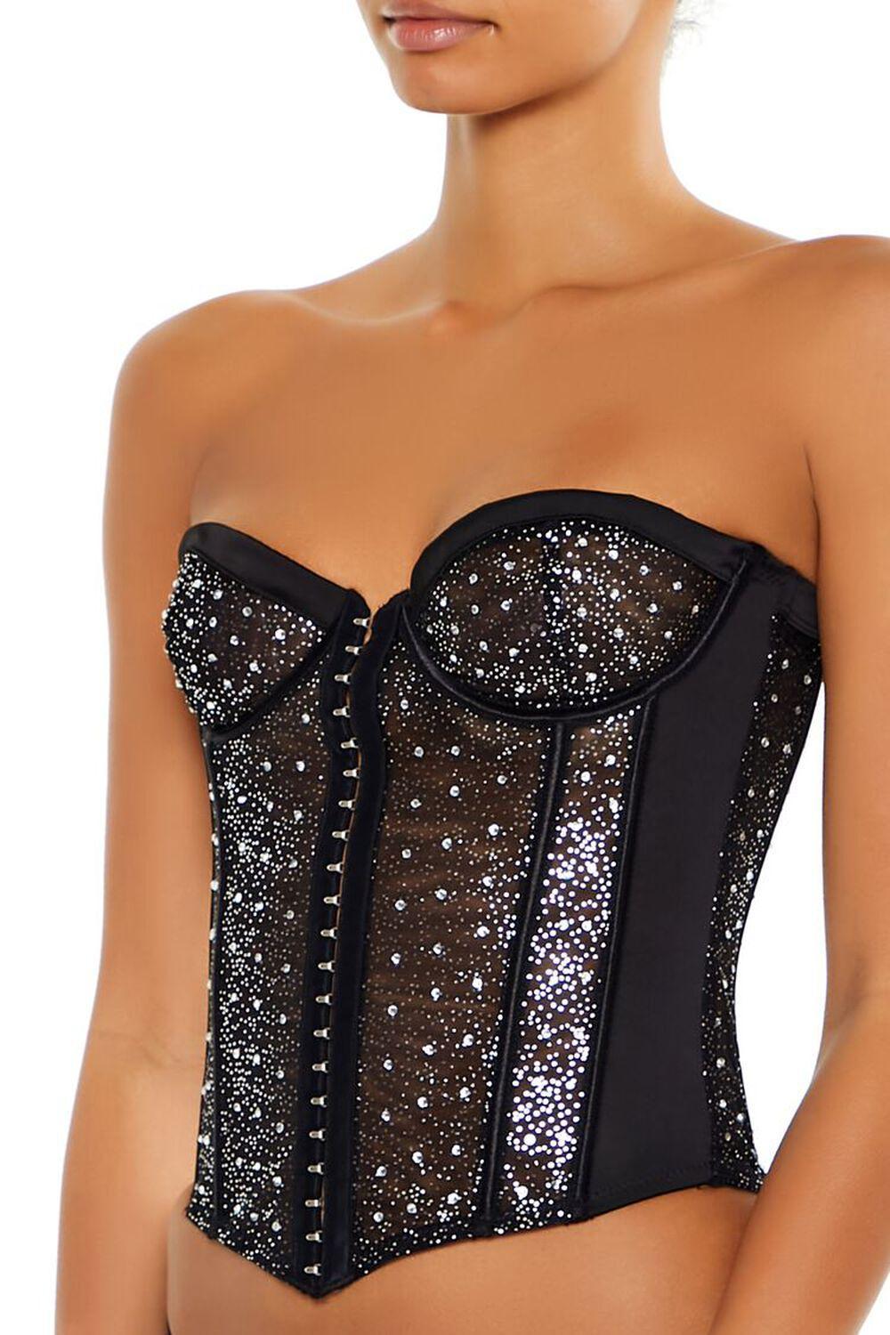 Rhinestone Lingerie Corset Tube Top | Forever 21 Product Image