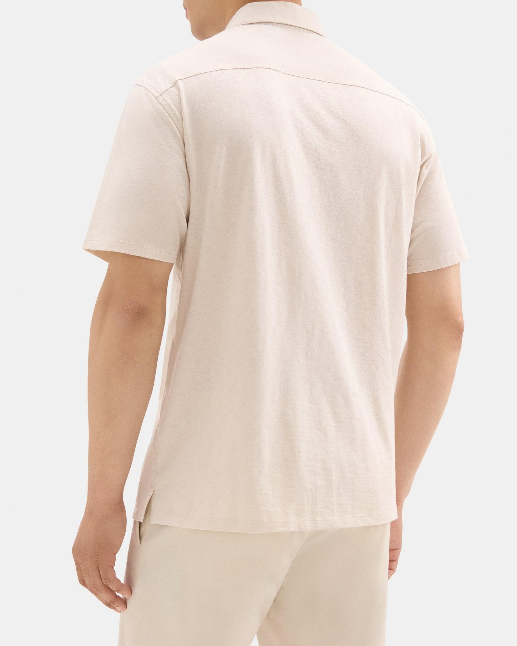 Standard-Fit Short-Sleeve Shirt in Slub Cotton Product Image