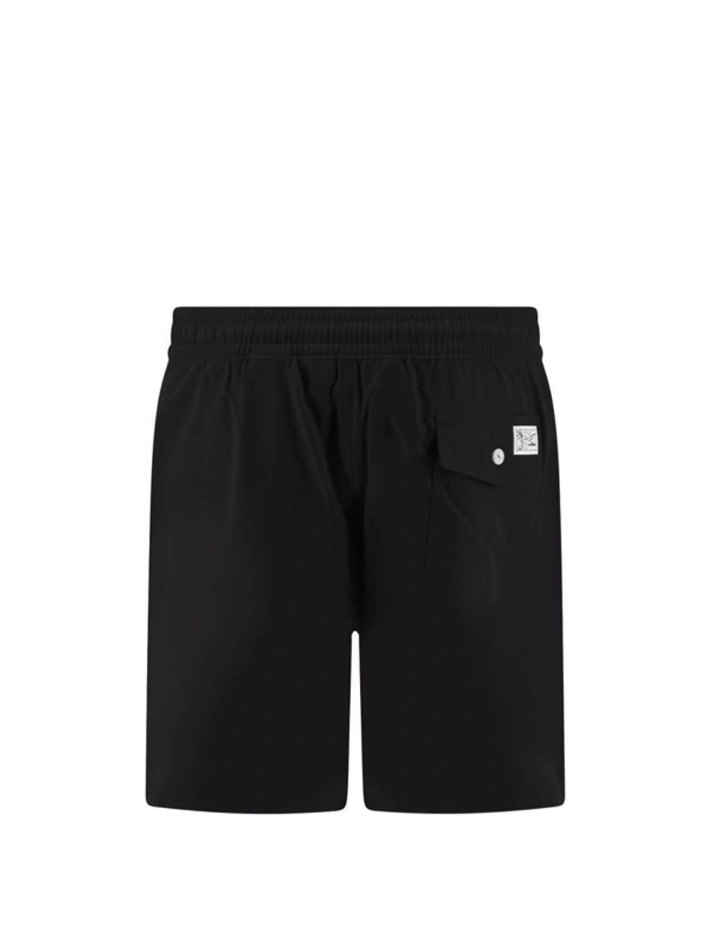 Logo Embroidered Swim Trunks In Black Product Image