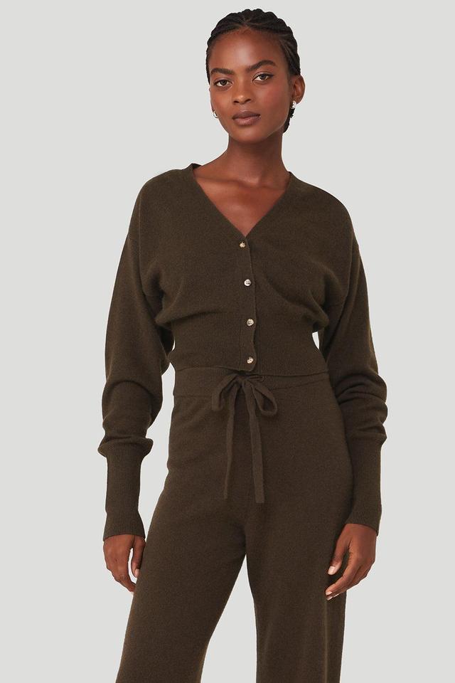 Cashmere Jet Set Cardigan - Espresso Female Product Image