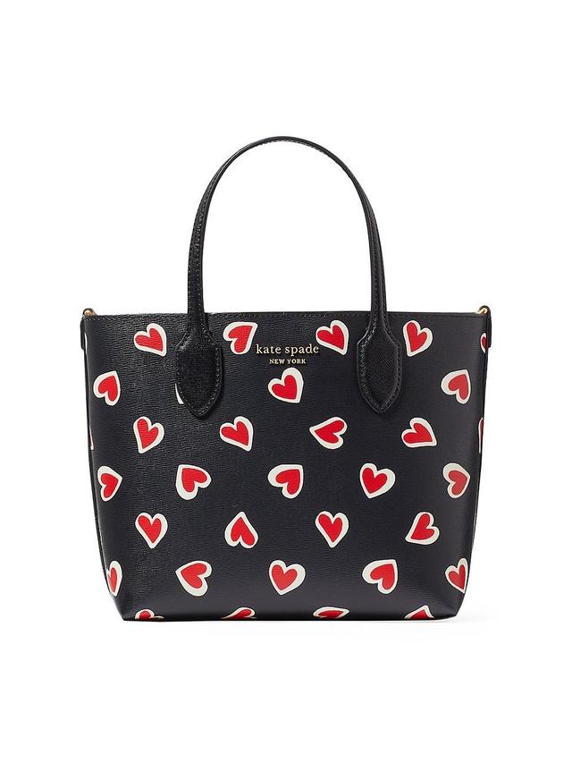 Kate Spade New York Bleecker Stencil Hearts Printed PVC Medium Crossbody Tote Multi) Handbags Product Image