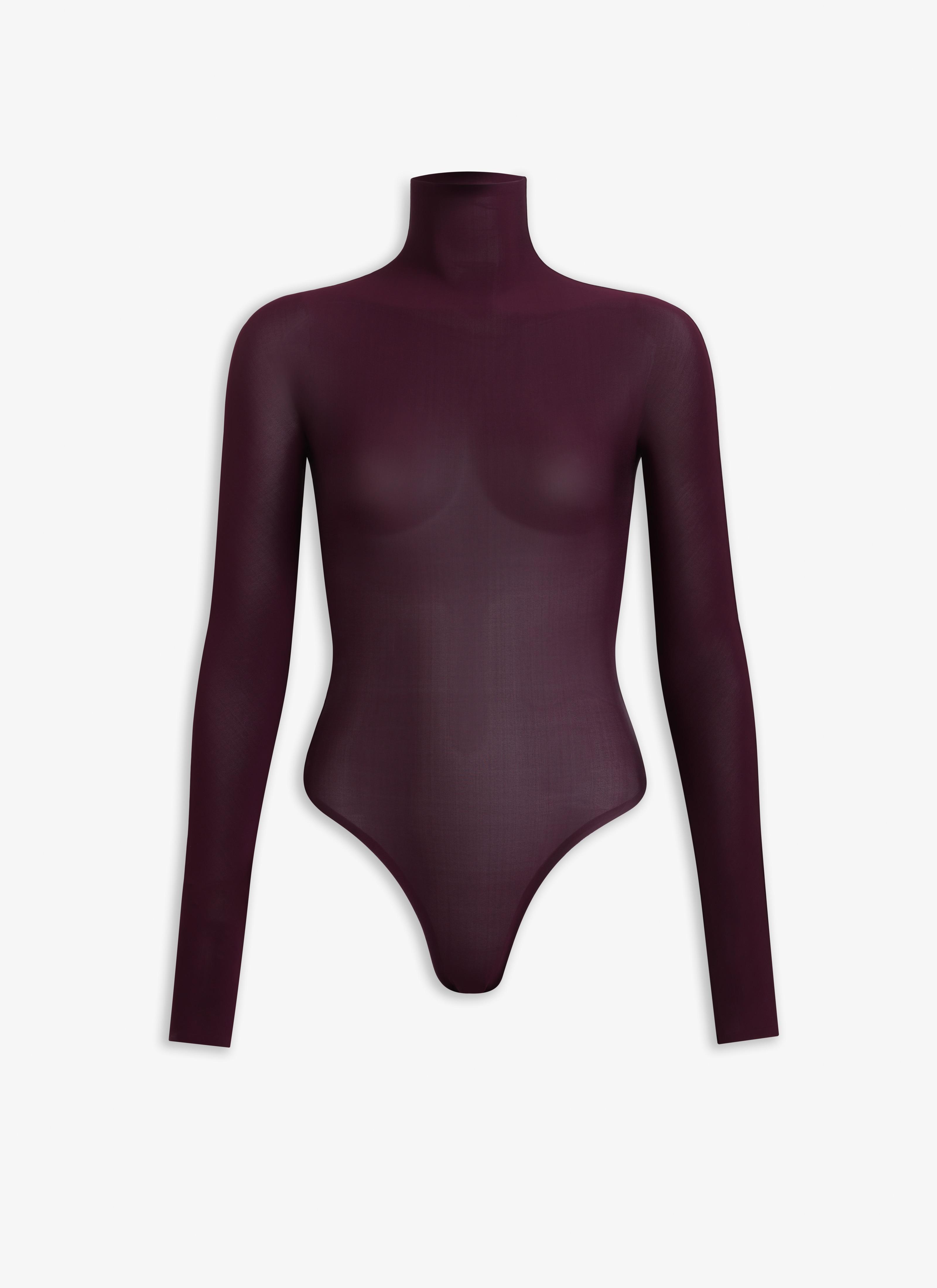 Burgundy HIGH NECK JERSEY BODY  Product Image