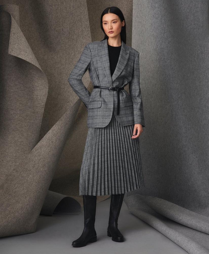 Relaxed Peak Lapel Jacket in Glen Plaid Wool Blend Product Image