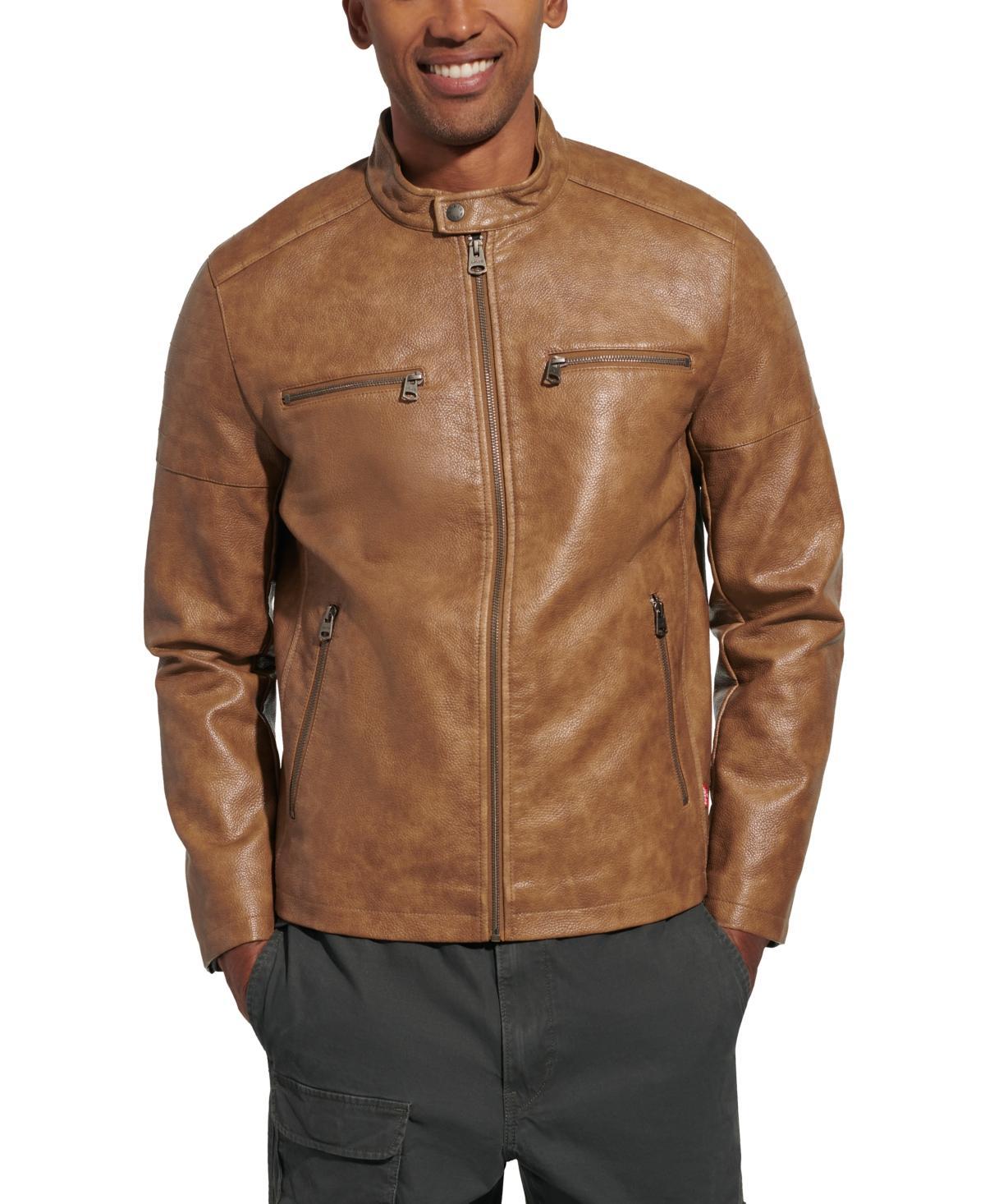 Levis Mens Faux Leather Racer Jacket Product Image