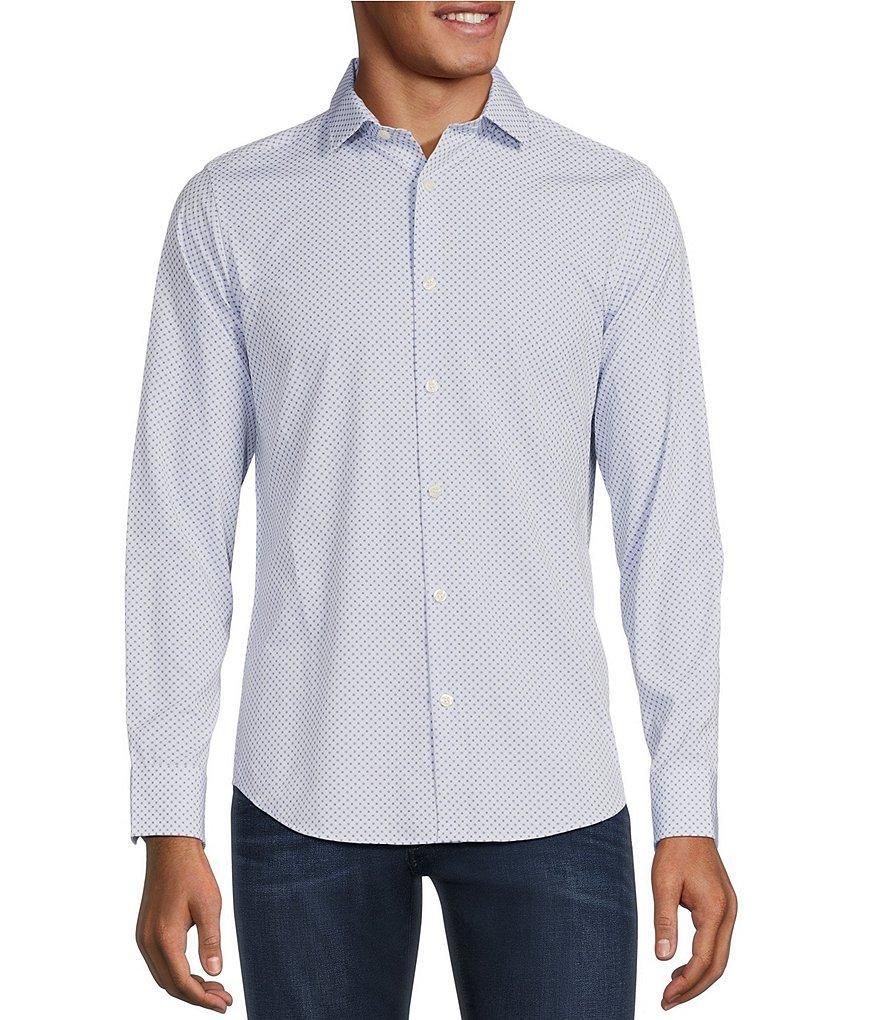 Murano Performance Stretch Slim Fit Medium Diamond Print Long Sleeve Woven Shirt Product Image