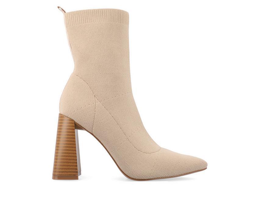 Women's Journee Collection Noralinn Heeled Stretch Knit Booties Product Image