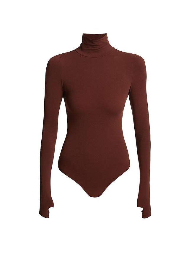 Commando Ballet Body Turtleneck Bodysuit With Thumbholes (Raspberry) Women's Jumpsuit & Rompers One Piece Product Image