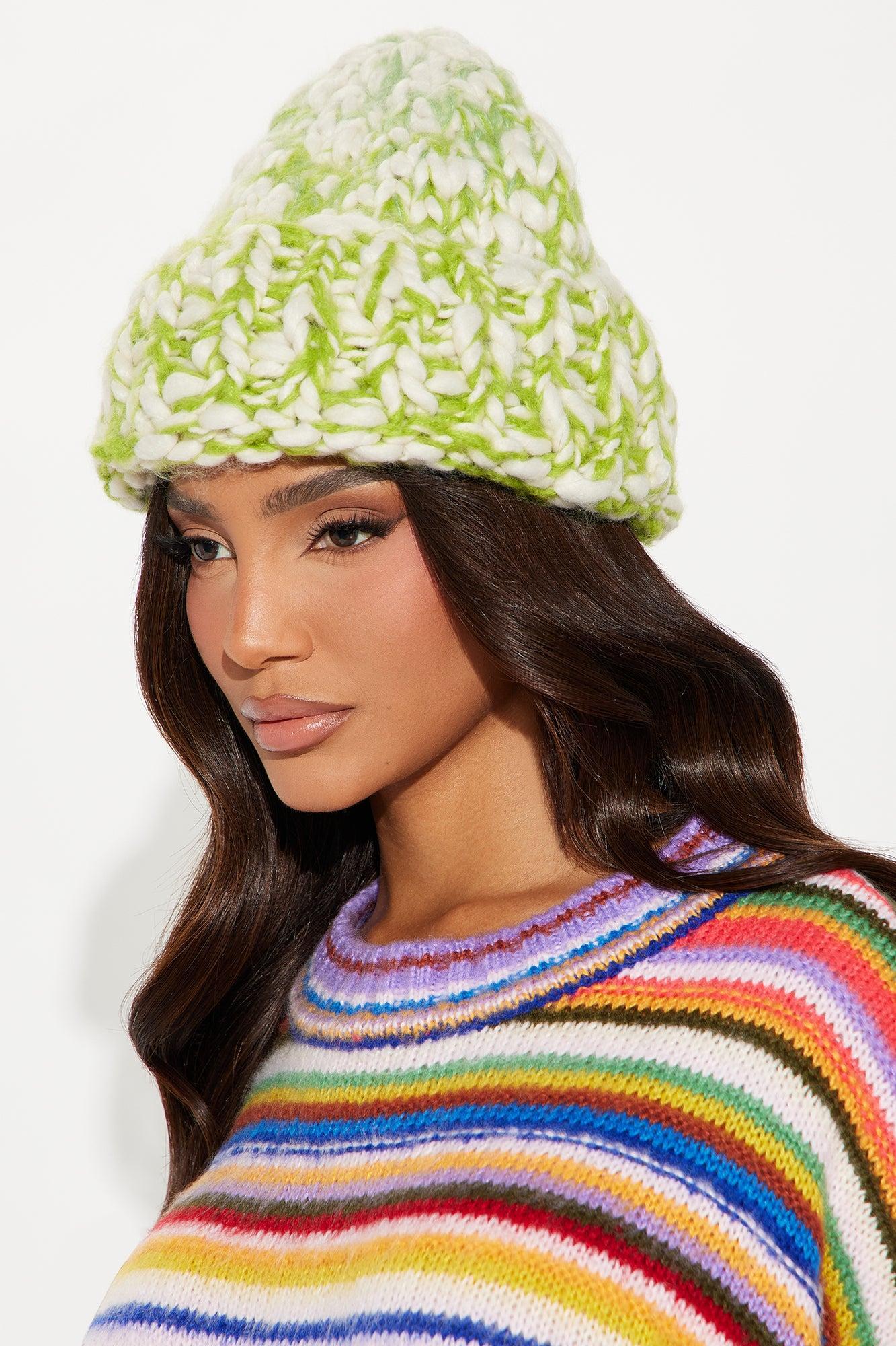 Yummy Knit Beanie - Green/combo Product Image