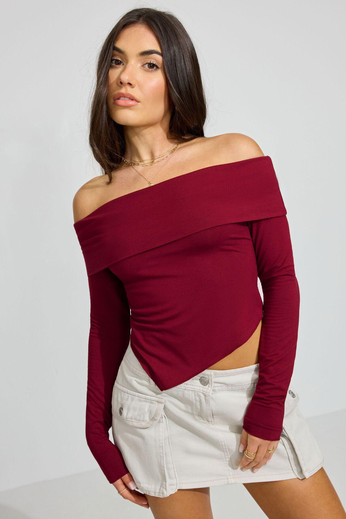 Long Sleeve Asymmetric Top Product Image