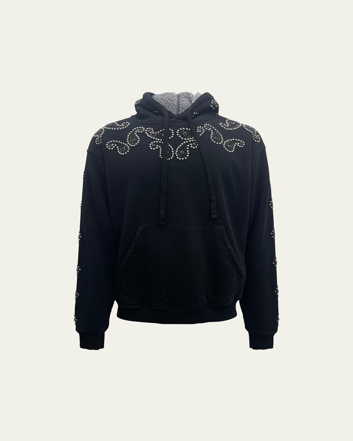 Mens Studded Paisley Hoodie Product Image