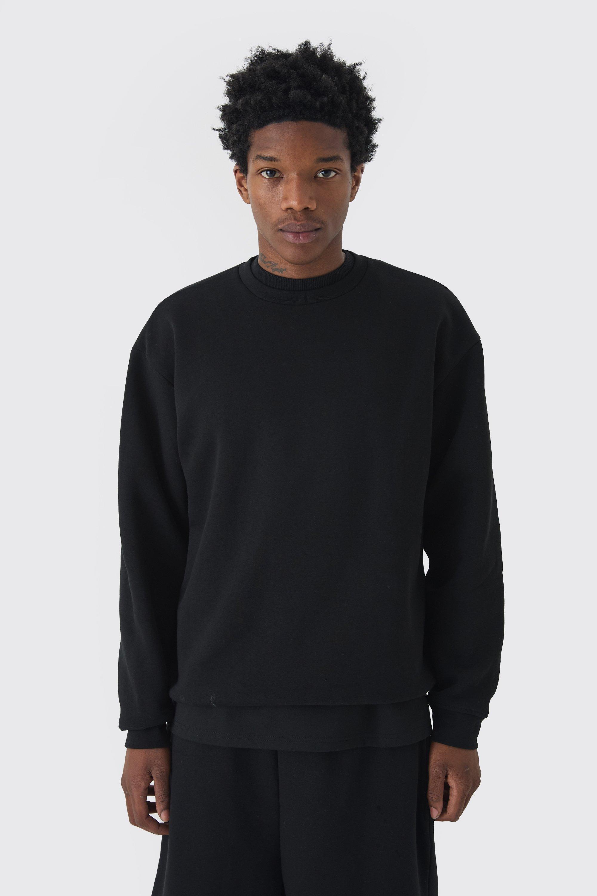 330GSM Oversized Basic Crew Neck Sweatshirt | boohooMAN USA Product Image