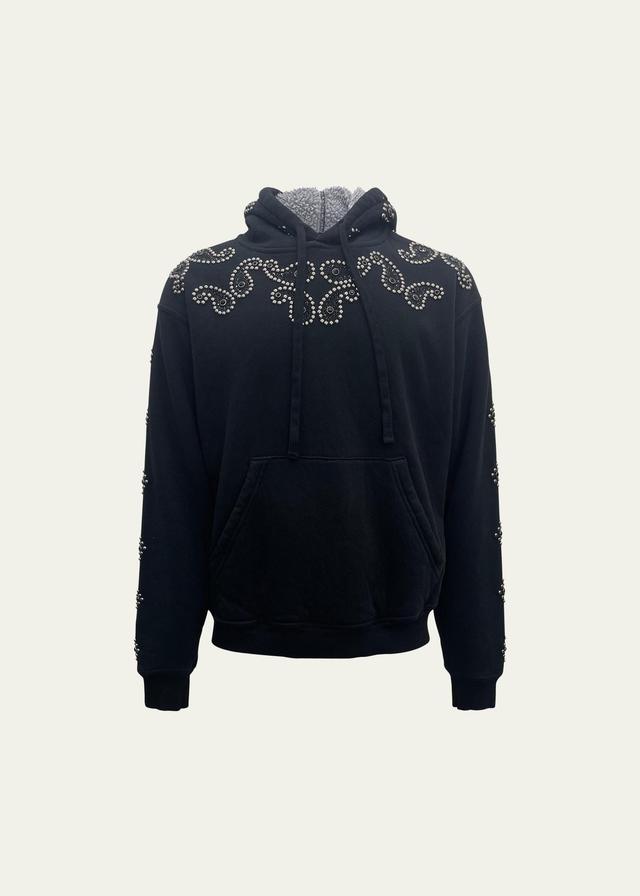 Mens Studded Paisley Hoodie Product Image