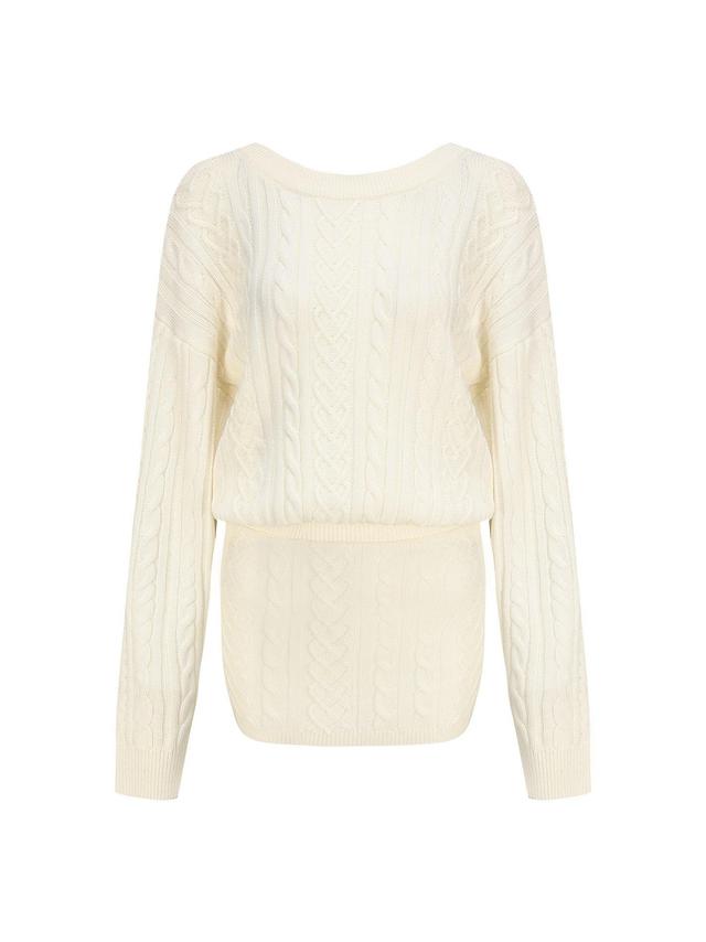 Kendall Knit Dress (White) Product Image