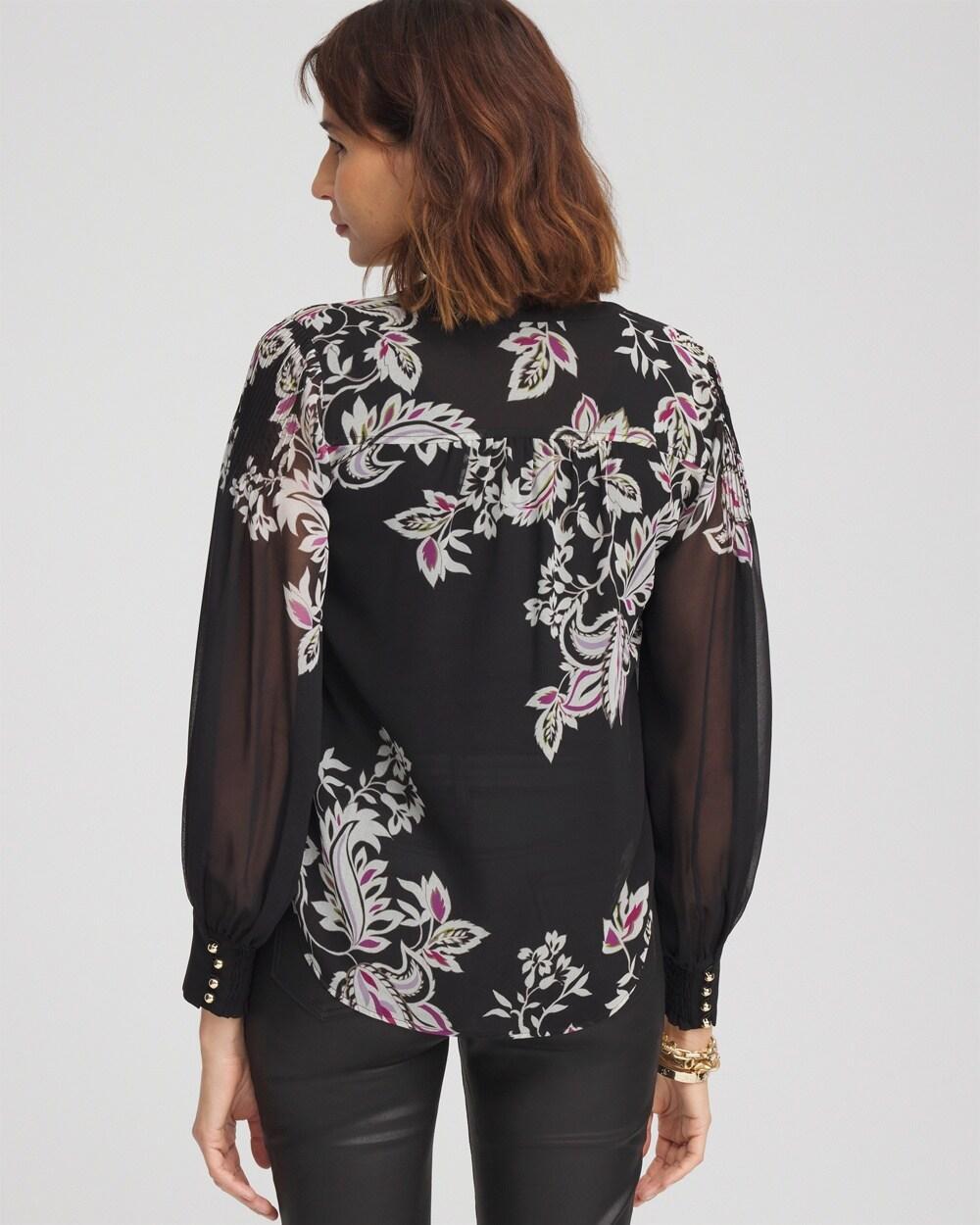 Floral Pintuck Sleeve Blouse Product Image