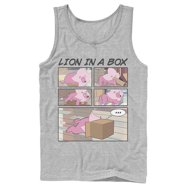 Mens Cartoon Network Stevens Universe Lion In A Box Comic Strip Tank Top Athletic Grey Product Image