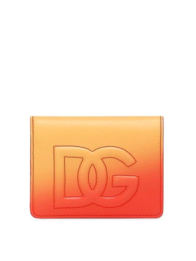 Logo-embroidered Ombré-effect Wallet In Orange Product Image