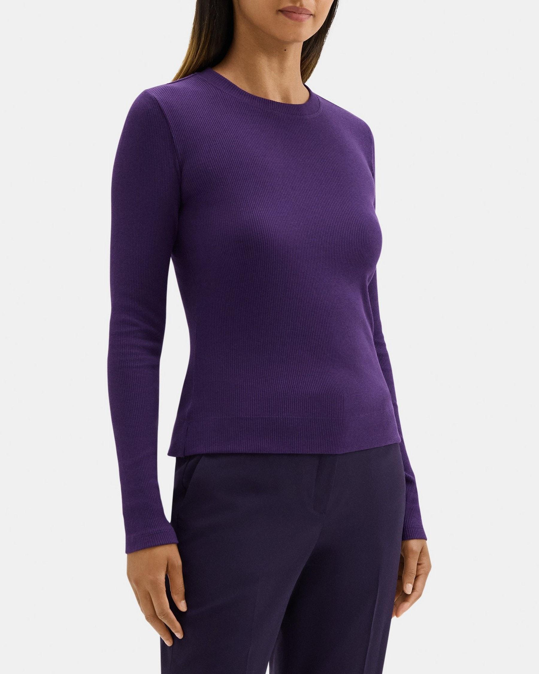 Long-Sleeve Tiny Tee in Ribbed Modal Cotton Product Image