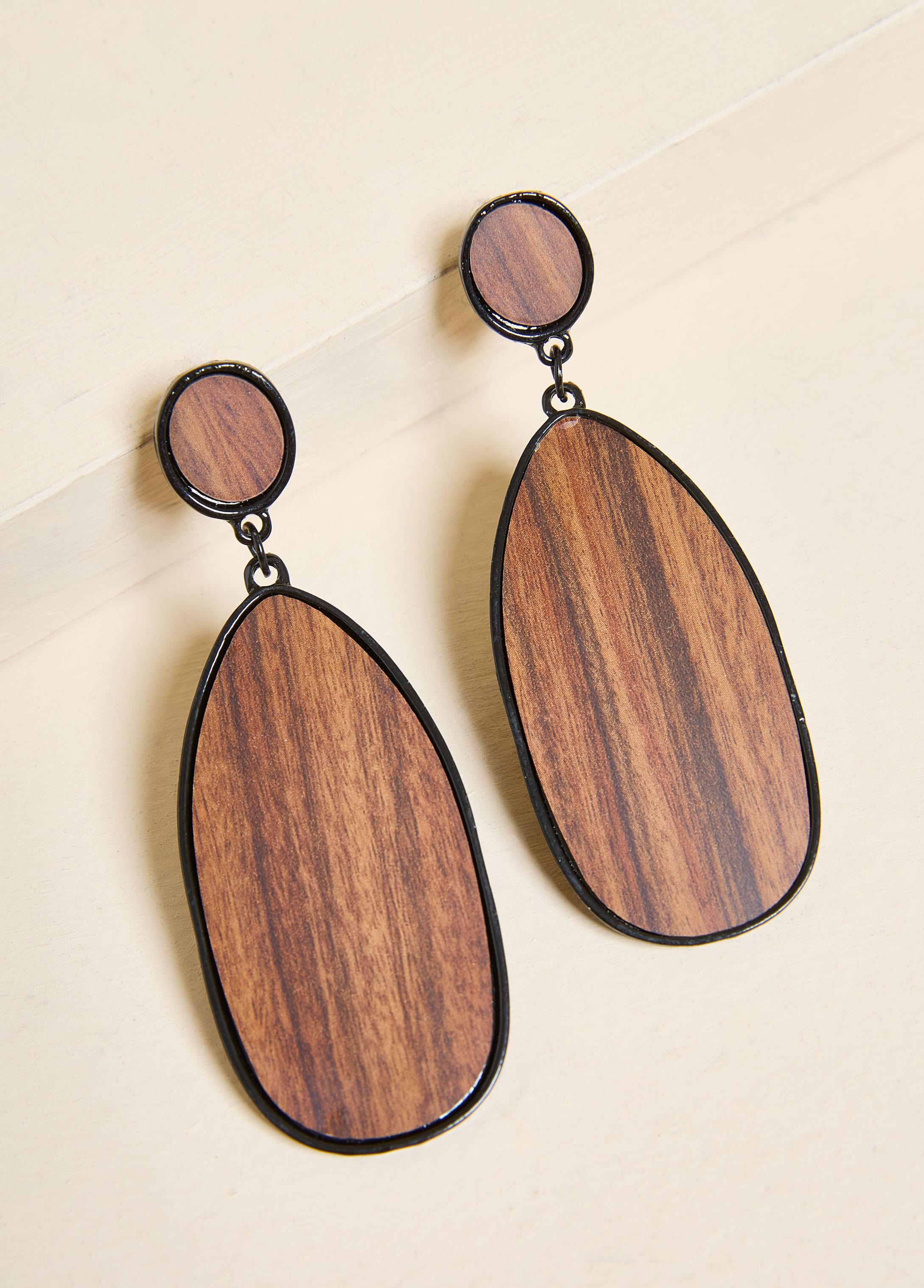 Wood Dangle Earrings Product Image