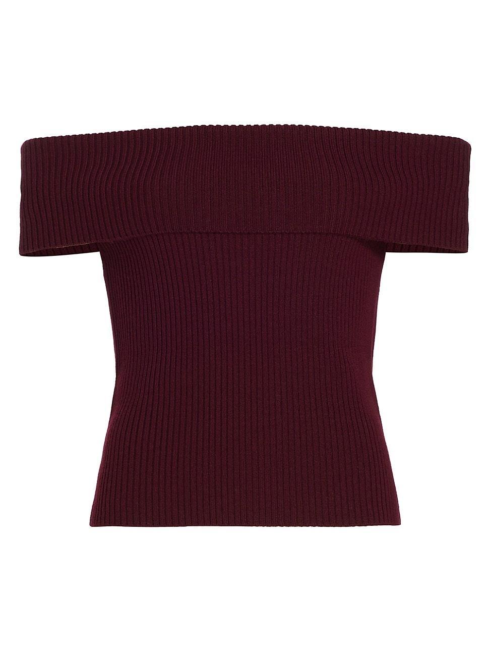 Womens Mindy Rib-Knit Off-The-Shoulder Top Product Image