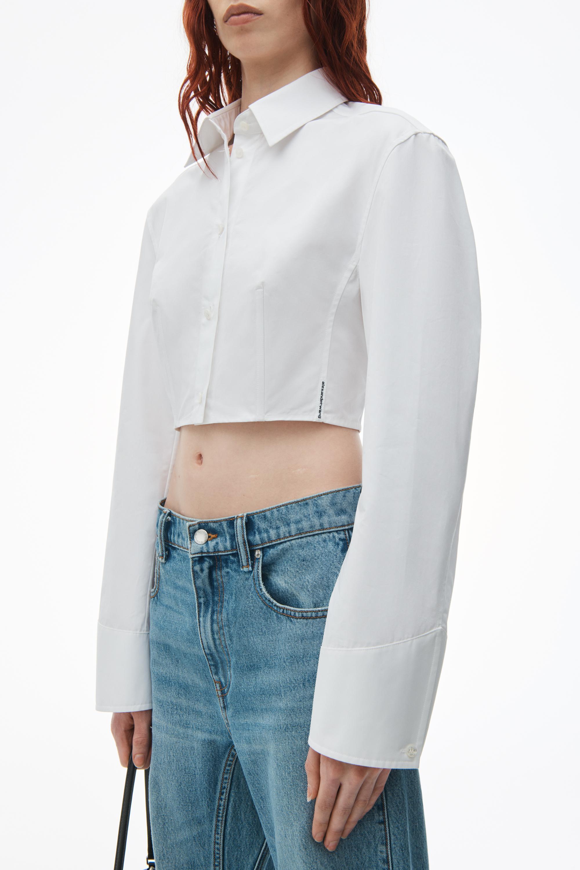 Cropped Structured Shirt In Organic Cotton Product Image