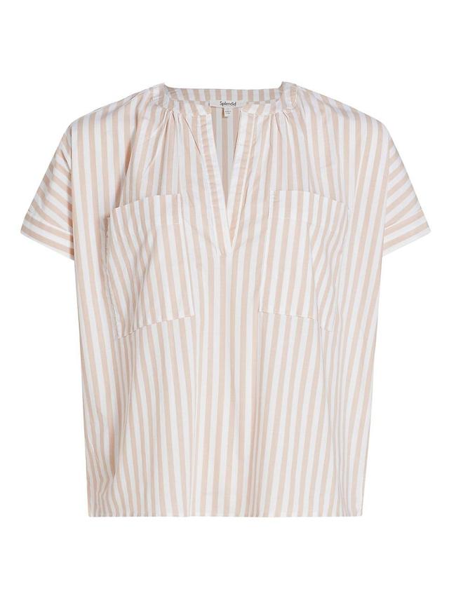 Womens Christine Cotton Striped Blouse Product Image