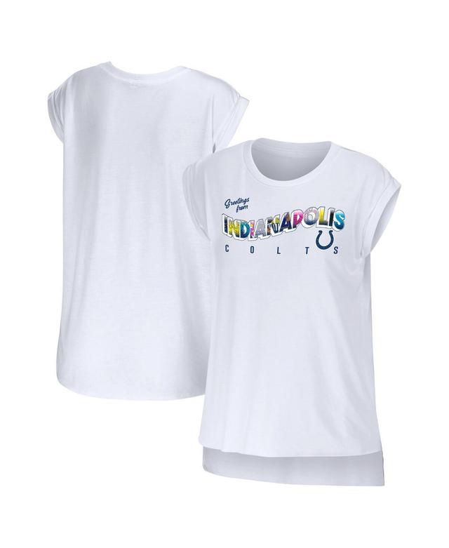 Womens WEAR by Erin Andrews Indianapolis Colts Greetings From Muscle T-Shirt Product Image