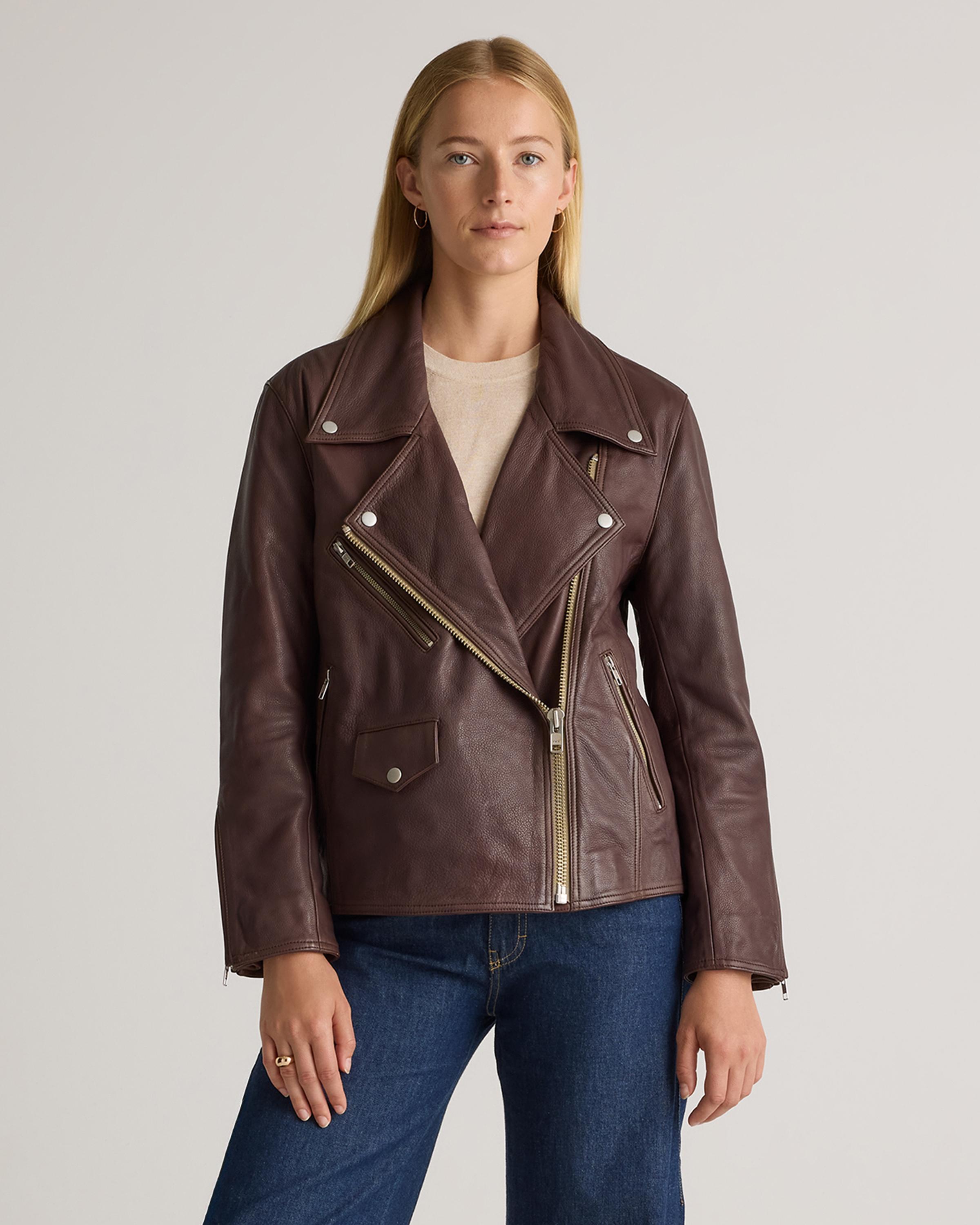 100% Leather Oversized Biker Jacket product image