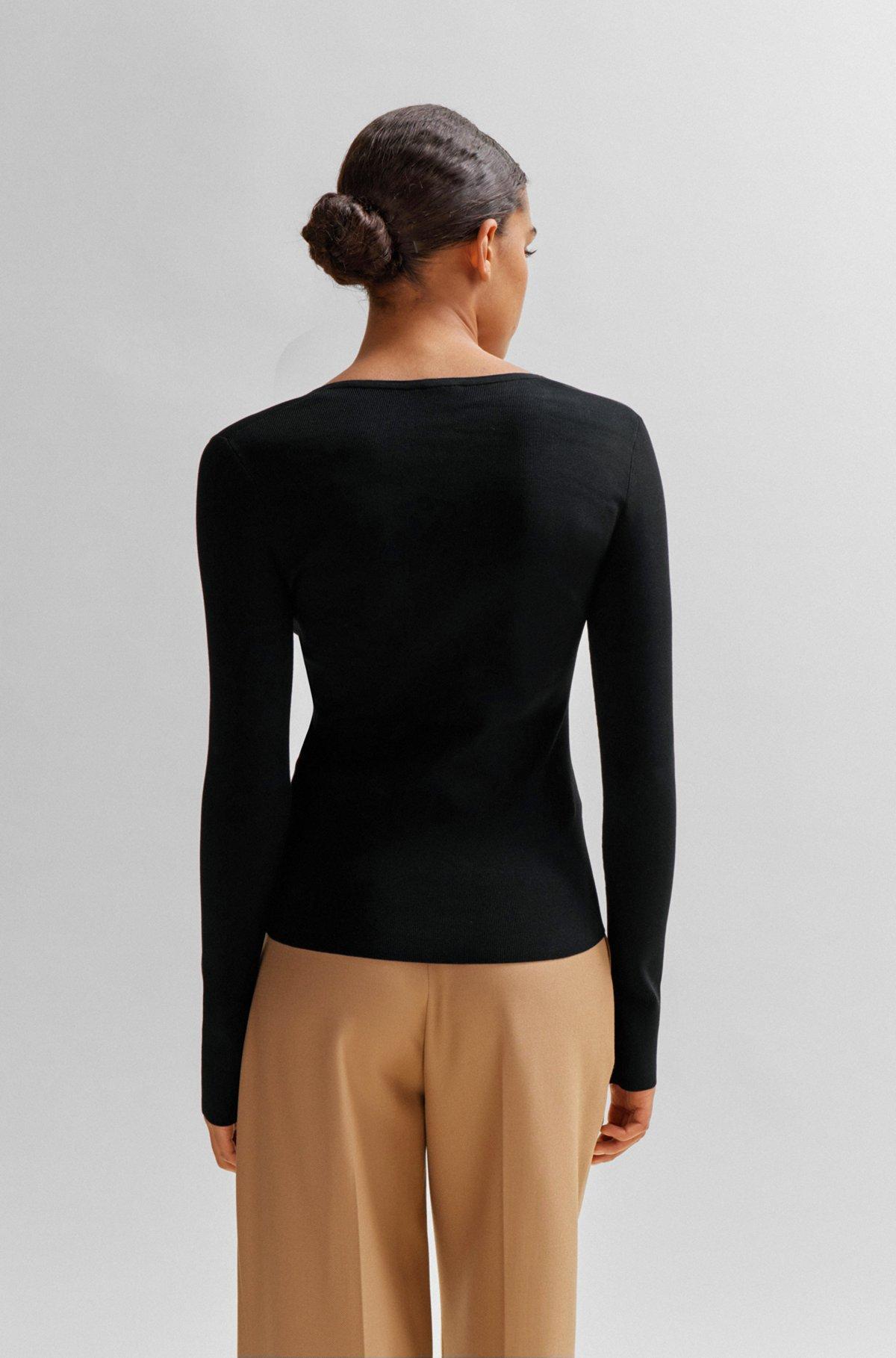 Knitted sweater with a ribbed structure Product Image