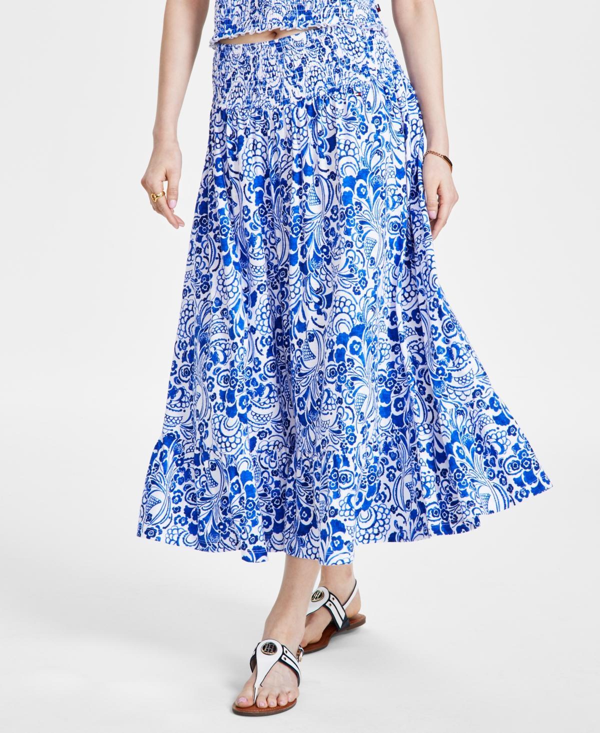 Tommy Hilfiger Womens Fountain Floral-Print Maxi Skirt Product Image