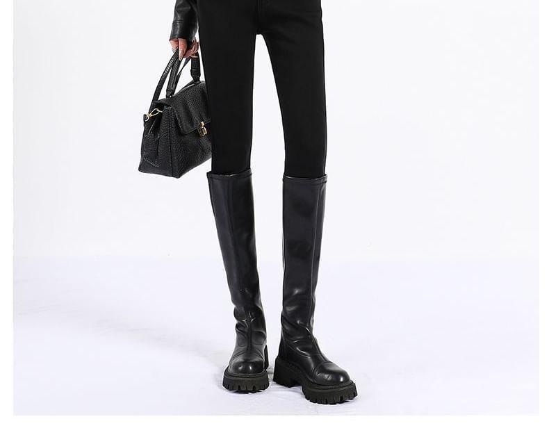 High Rise Fleece-Lined Skinny Jeans (Various Designs) Product Image