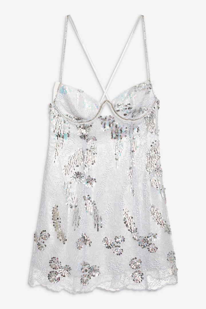 Opal Mini Dress — Silver Product Image