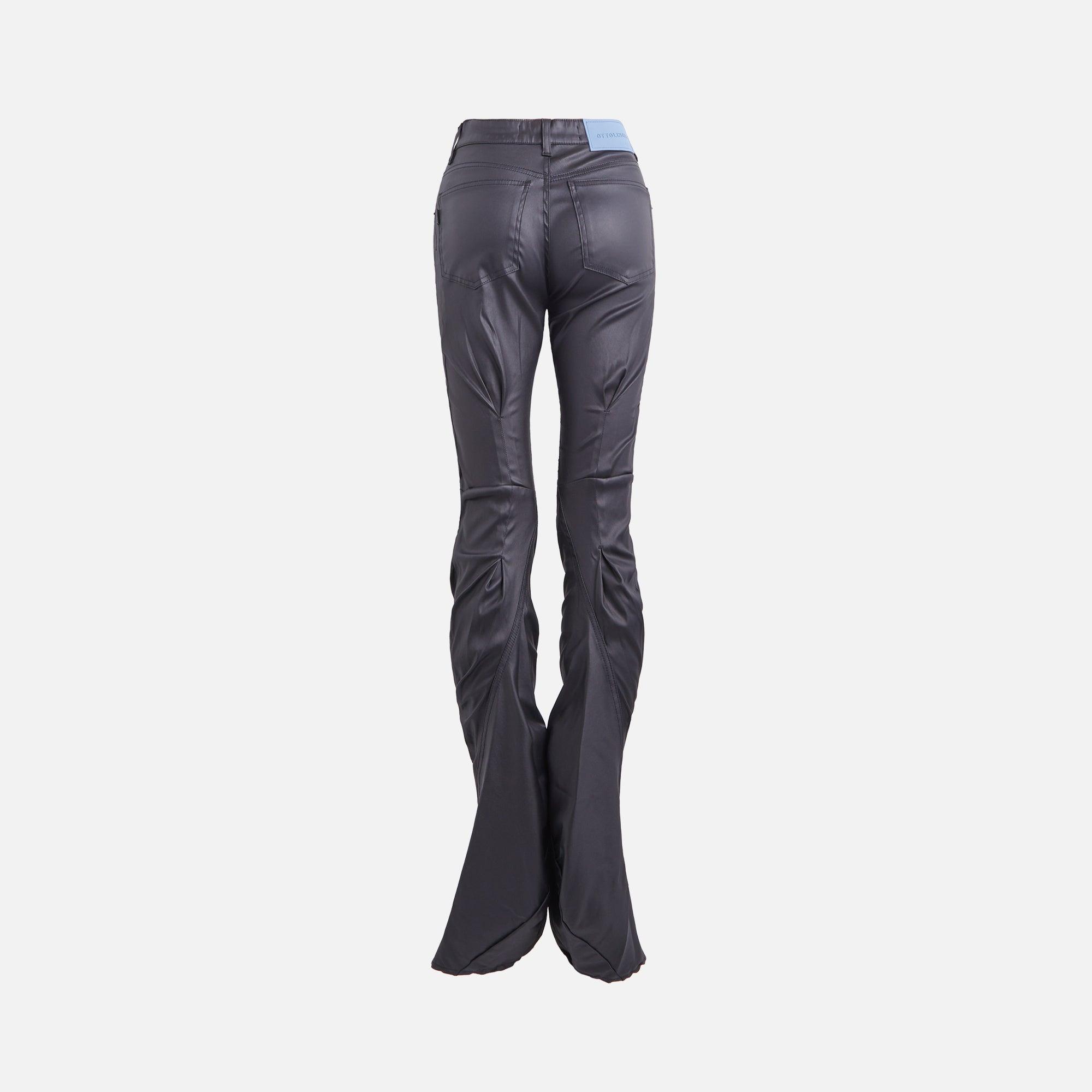 Ottolinger Coated Denim Pants - Black Female Product Image